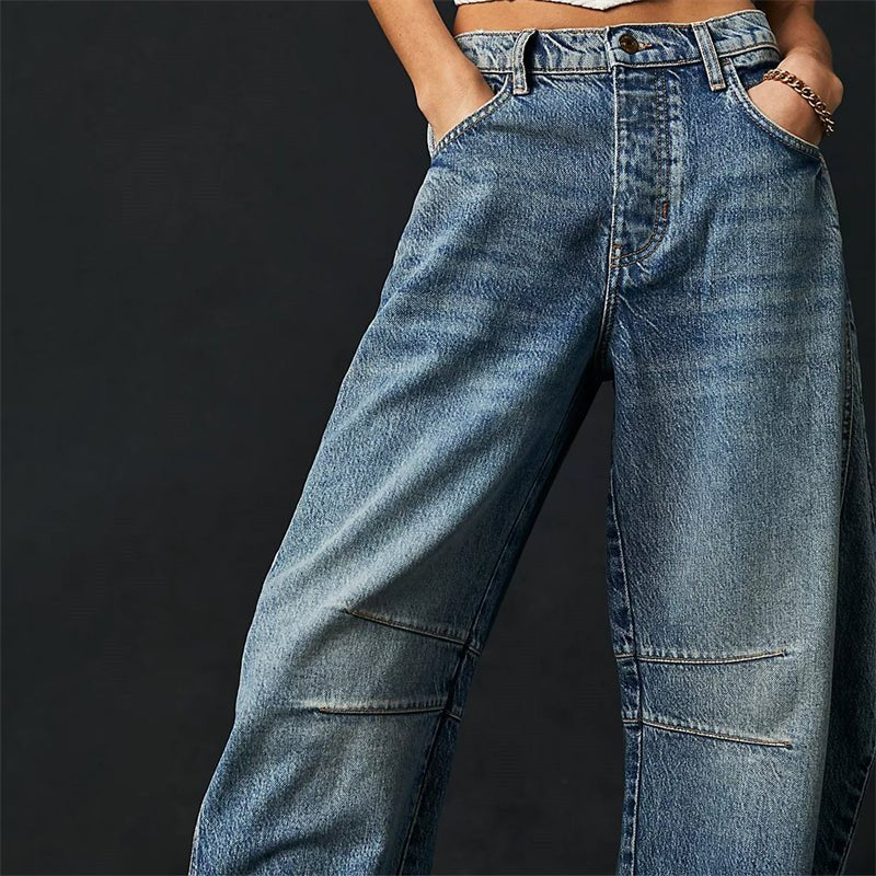 Elisabeth High-Waist Barrel-Leg Relaxed-Fit Jeans