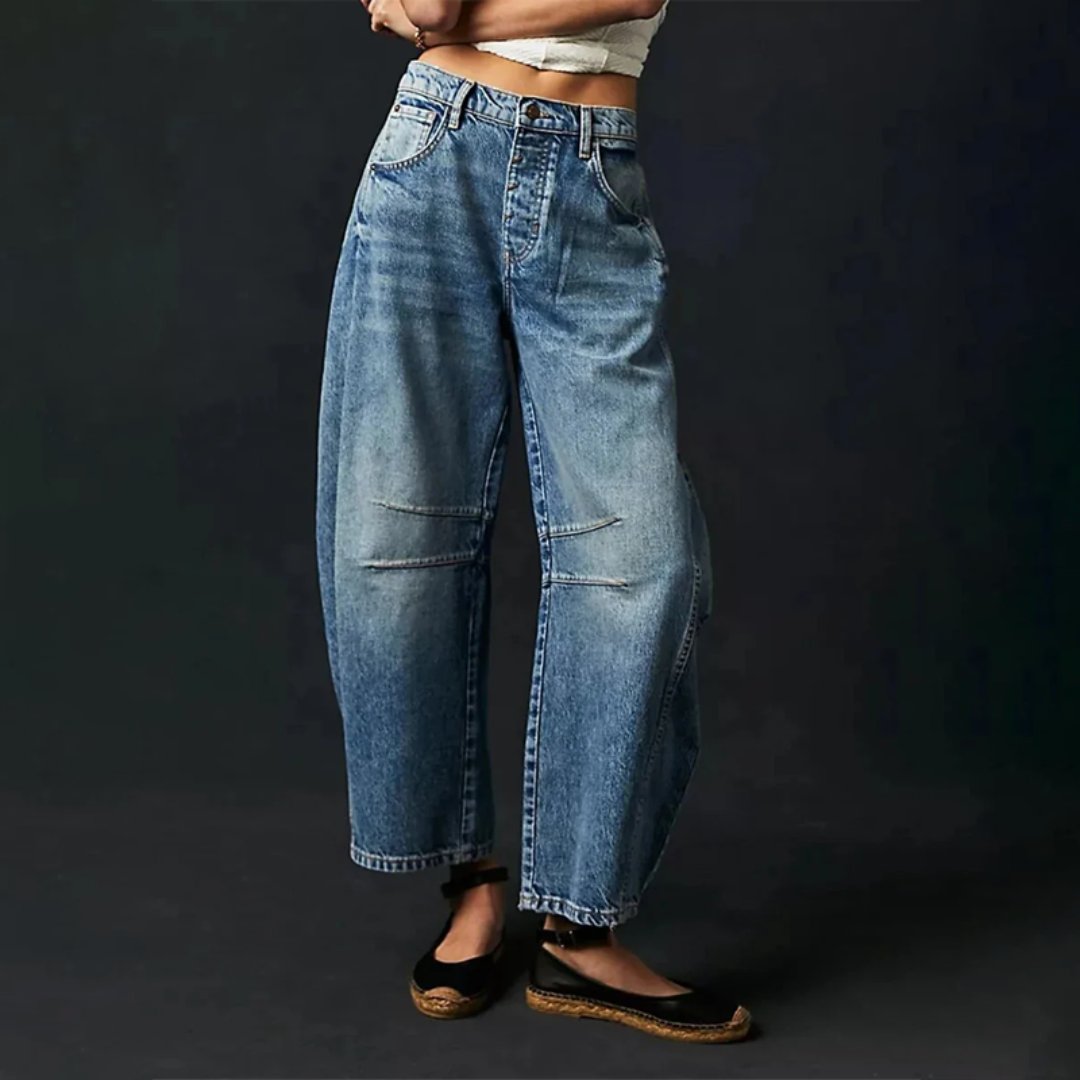 Elisabeth High-Waist Barrel-Leg Relaxed-Fit Jeans