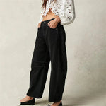 Elisabeth High-Waist Barrel-Leg Relaxed-Fit Jeans