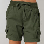 Luisa High-Waist Cargo Shorts with Drawstring