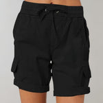 Luisa High-Waist Cargo Shorts with Drawstring