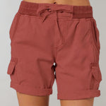 Luisa High-Waist Cargo Shorts with Drawstring