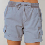 Luisa High-Waist Cargo Shorts with Drawstring