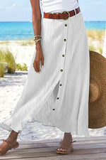 Frieda High-Waist Button-Front Maxi Skirt