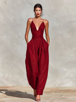 Clara High-Waist Wide-Leg Linen Jumpsuit