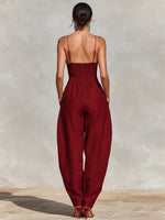 Clara High-Waist Wide-Leg Linen Jumpsuit