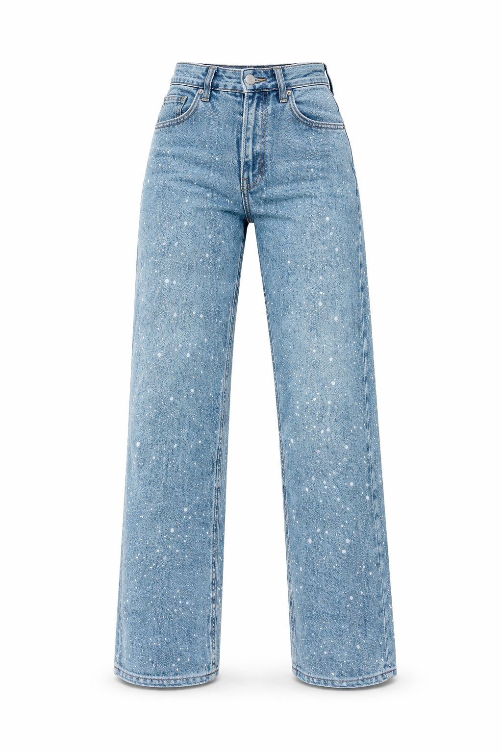 Charlotte High-Waist Straight-Leg Glitter Jeans