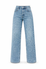 Charlotte High-Waist Straight-Leg Glitter Jeans
