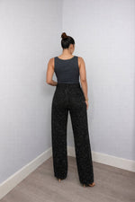 Charlotte High-Waist Straight-Leg Glitter Jeans
