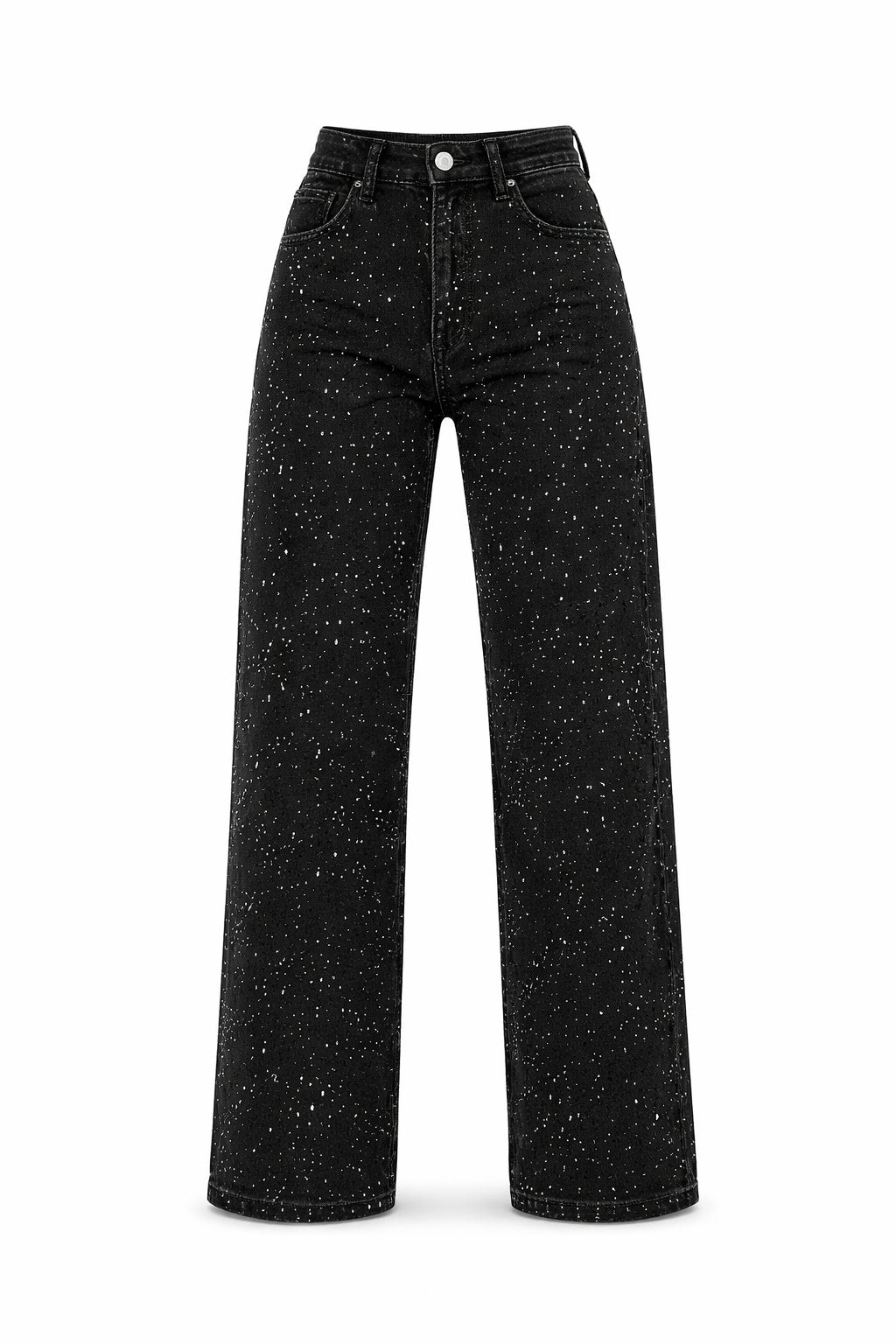 Charlotte High-Waist Straight-Leg Glitter Jeans