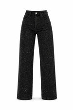 Charlotte High-Waist Straight-Leg Glitter Jeans