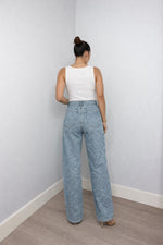 Charlotte High-Waist Straight-Leg Glitter Jeans