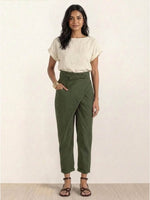 Nora High-Waist Wrap Pants with Cropped Tapered Leg