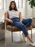 Nora High-Waist Wrap Pants with Cropped Tapered Leg