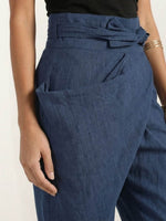 Nora High-Waist Wrap Pants with Cropped Tapered Leg