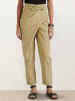 Nora High-Waist Wrap Pants with Cropped Tapered Leg