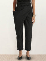 Nora High-Waist Wrap Pants with Cropped Tapered Leg