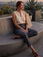Nora High-Waist Wrap Pants with Cropped Tapered Leg