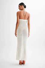 Nora Crochet Halter Backless Maxi Dress