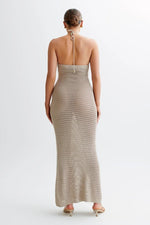 Nora Crochet Halter Backless Maxi Dress