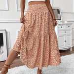 Marlene High-Waisted Floral Flare Midi Skirt