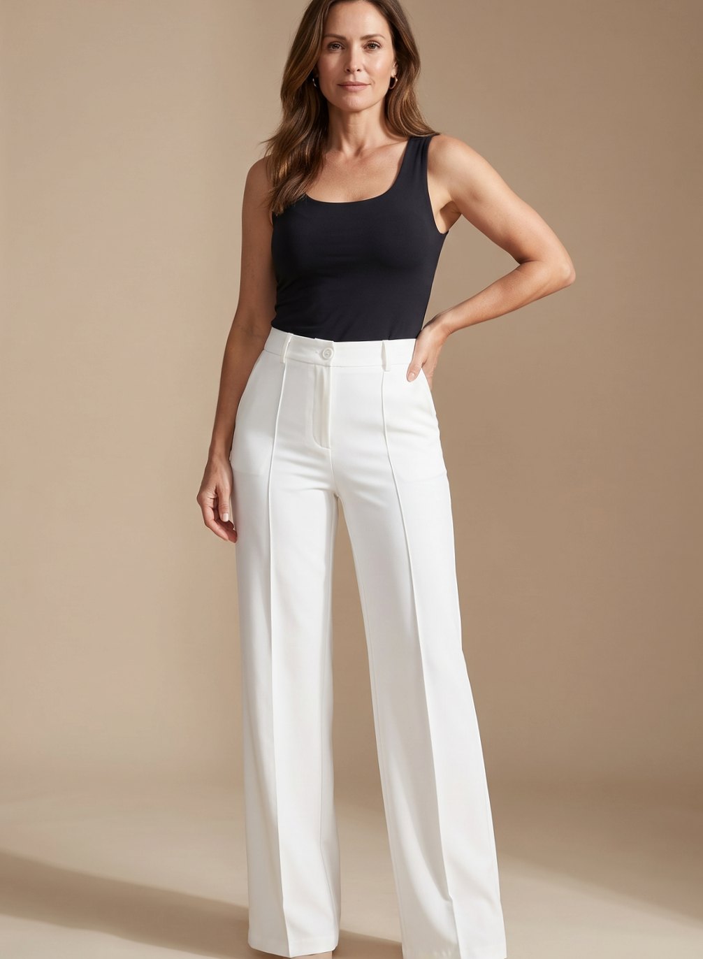 Greta High-Waist Straight-Leg Trousers