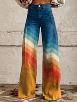 Mia High-Waist Wide-Leg Chevron Jeans