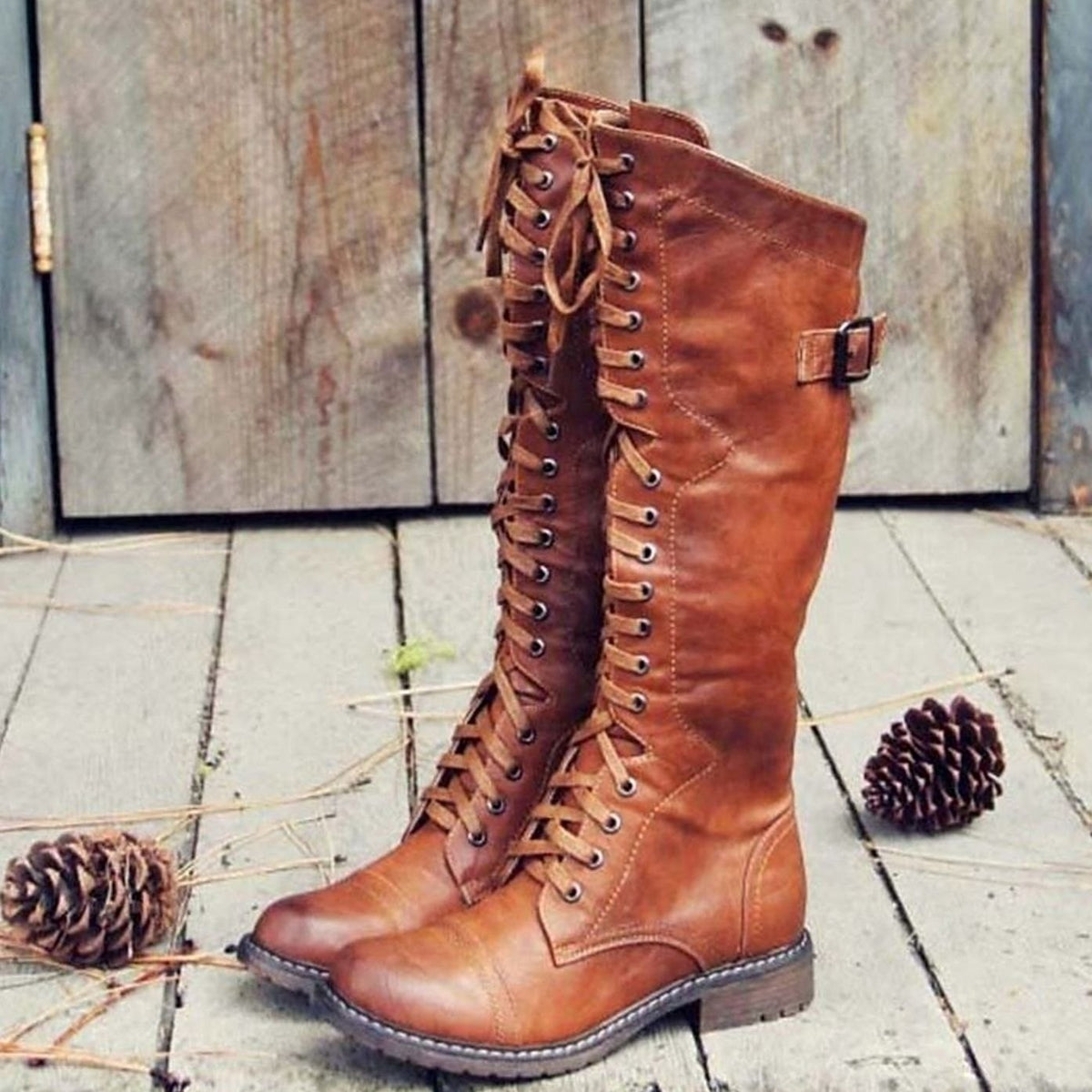 Lena Tall Lace-Up Riding Boots