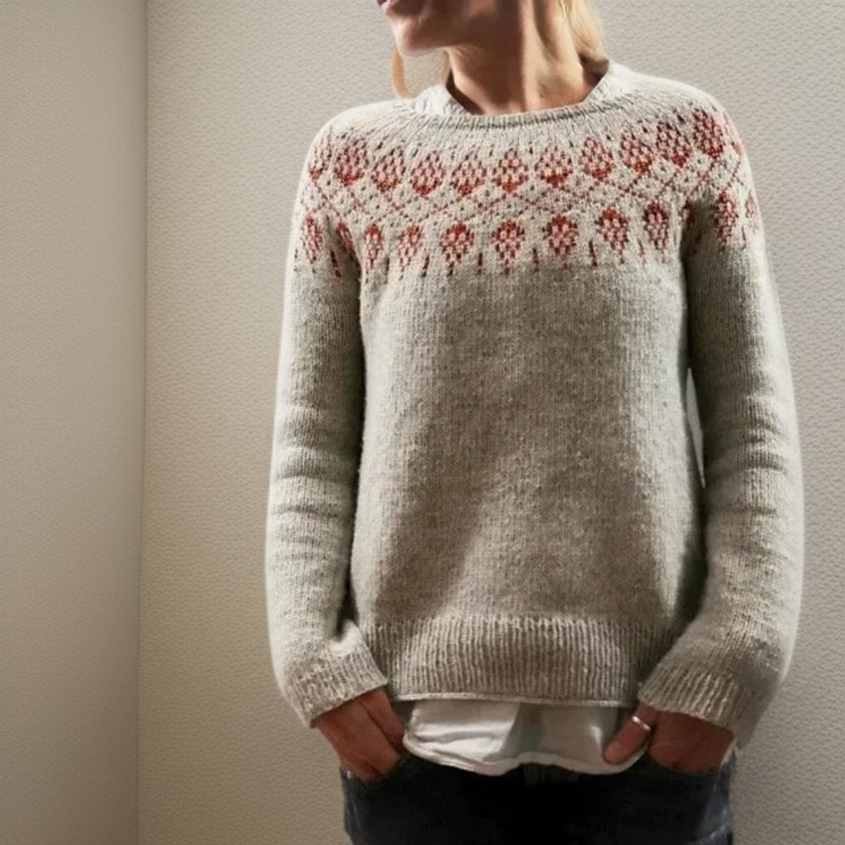 Clara Icelandic Jacquard Knit Sweater