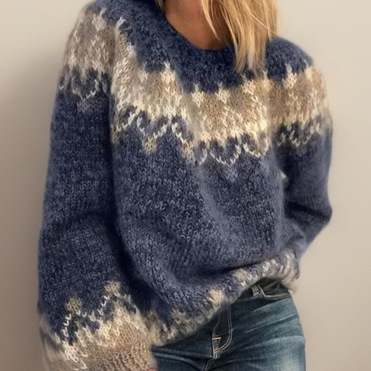 Frieda Icelandic Jacquard Knit Sweater