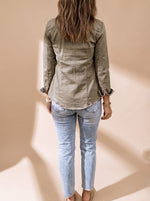 Annika Shirt Collar Denim Jacket with Chest Pockets