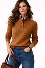 Elisabeth Cable Knit Wool-Blend Turtleneck Sweater