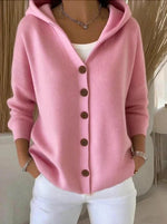 Clara Hooded Button-Front Cardigan