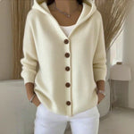 Clara Hooded Button-Front Cardigan