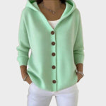 Clara Hooded Button-Front Cardigan