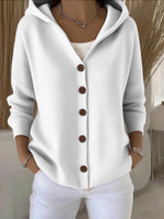 Clara Hooded Button-Front Cardigan