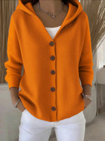 Clara Hooded Button-Front Cardigan