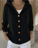 Clara Hooded Button-Front Cardigan