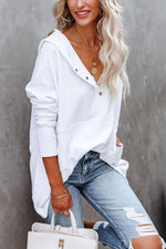 Frieda Oversized Long-Sleeve Hooded Tunic Sweatshirt