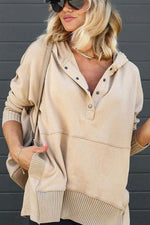 Frieda Oversized Long-Sleeve Hooded Tunic Sweatshirt