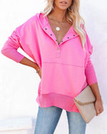Frieda Oversized Long-Sleeve Hooded Tunic Sweatshirt