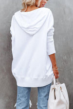 Frieda Oversized Long-Sleeve Hooded Tunic Sweatshirt