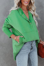 Frieda Oversized Long-Sleeve Hooded Tunic Sweatshirt