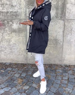 Johanna Drawstring Hooded Mid-Length Coat