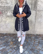Johanna Drawstring Hooded Mid-Length Coat