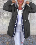 Johanna Drawstring Hooded Mid-Length Coat