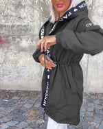 Johanna Drawstring Hooded Mid-Length Coat