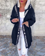 Johanna Drawstring Hooded Mid-Length Coat