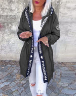 Johanna Drawstring Hooded Mid-Length Coat
