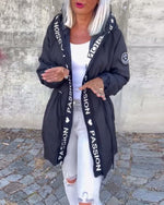 Johanna Drawstring Hooded Mid-Length Coat